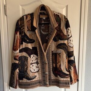 Painted Pony vintage cowboy boot jacket